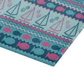 極度のおもしろいの魚およびヨットパターン カッティングボード (角)