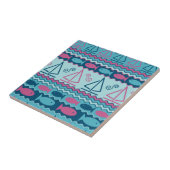 極度のおもしろいの魚およびヨットパターン タイル (側面)