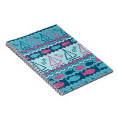 極度のおもしろいの魚およびヨットパターン ノートブック (右側)