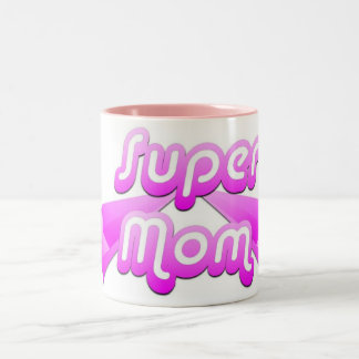 極度のお母さんのピンクのマグ ツートーンマグカップ