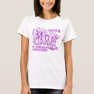 極度のお母さんの装飾的な紫色の子供の名前の上 Tシャツ