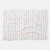 極度のかわいいクリスマスの照明パターン台所装飾 キッチンタオル (横)