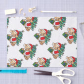 極度のかわいいクリスマス犬のティッシュペーパー 薄葉紙 (クラフト)