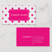 極度のかわいいピンクの水玉模様の名刺 名刺 (正面/裏面)