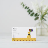 極度のかわいい子供のテディー・ベアの動物のカラフルな黄色 名刺 (スタンド正面)