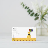 極度のかわいい子供のテディー・ベアの動物のカラフルな黄色 名刺 (スタンド正面)