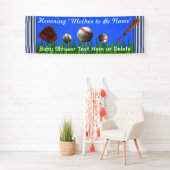 極度のかわいい野球のベビーシャワーの旗を個人化します 横断幕 (インサイチュ)