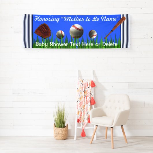 極度のかわいい野球のベビーシャワーの旗を個人化します 横断幕 (インサイチュ)