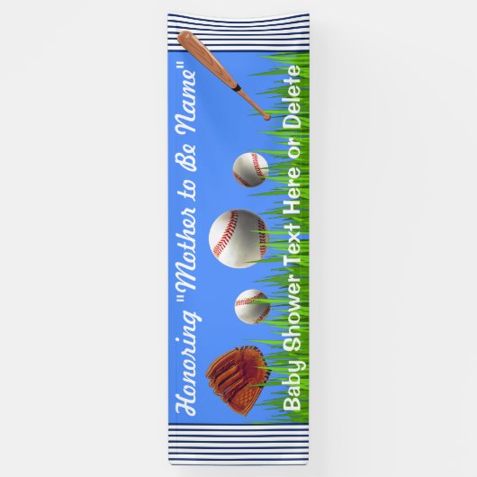 極度のかわいい野球のベビーシャワーの旗を個人化します 横断幕 (縦)