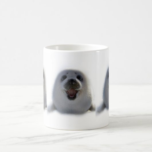 極度のかわいく熱狂するで愛らしい子どものアシカの子犬のコーヒー・マグ コーヒーマグカップ (中央)