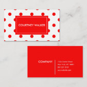 極度のかわいく赤い水玉模様の名刺 名刺 (正面/裏面)