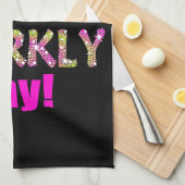 極度のきらめく日を過して下さい! キッチンタオル (四つ折り)