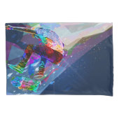 極度のクレヨンによって着色されるシルエットのスケートボーダー 枕カバー (正面)