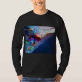 極度のクレヨンによって着色されるシルエットのスケートボーダー Tシャツ (正面)