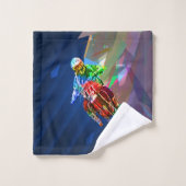 極度のクレヨンはカーブに傾く土のバイクを着色しました バスタオルセット (ウォッシュタオル)