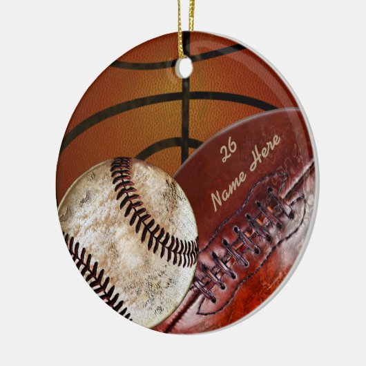 極度のクールなヴィンテージのパーソナライズなスポーツのオーナメント セラミックオーナメント (左)