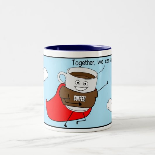 極度のコーヒー:  ともに、私達は何でもしてもいいです! ツートーンマグカップ (中央)