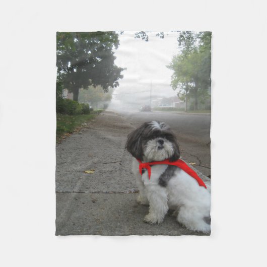 極度のシーズー（犬）のTzuのフリースペット子犬毛布 フリースブランケット (正面)