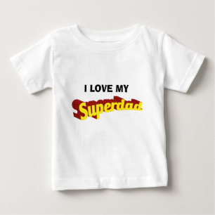 極度のパパのパパは私のスーパーヒーローの漫画の文字です ベビーTシャツ