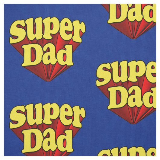 極度のパパの赤く黄色く青い父の日のスーパーヒーロー ファブリック (見本)