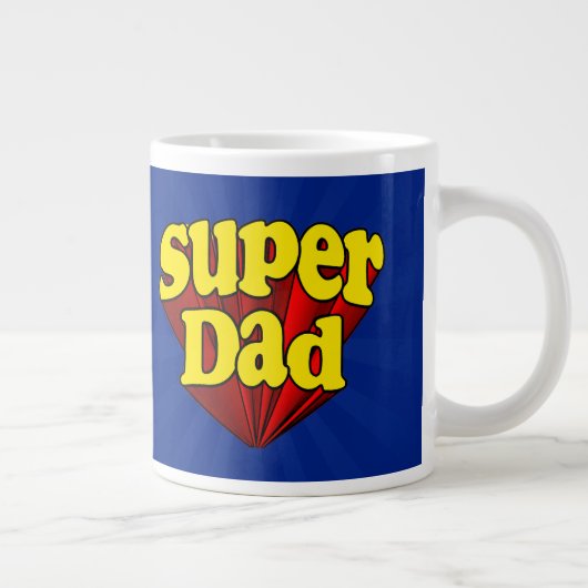 極度のパパ、スーパーヒーローの赤くか黄色か青い父の日 ジャンボコーヒーマグカップ (右)