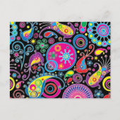 極度のファンキーなペイズリーパターン ポストカード (正面)