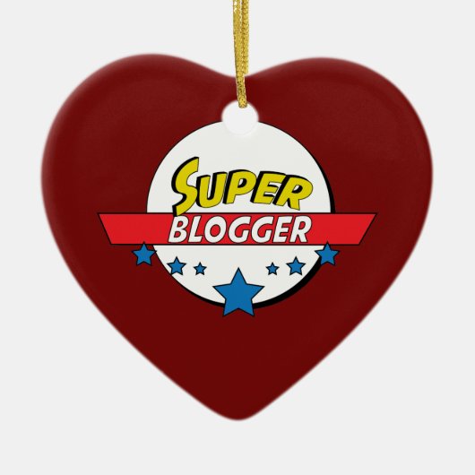 極度のブロガー、#Blogger セラミックオーナメント (正面)