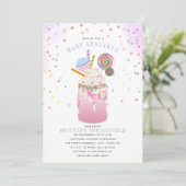 極度のミル熱狂するクシェイクガールベビーシャワー  招待状 (スタンド正面)