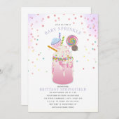 極度のミル熱狂するクシェイクガールベビーシャワー  招待状 (正面/裏面)