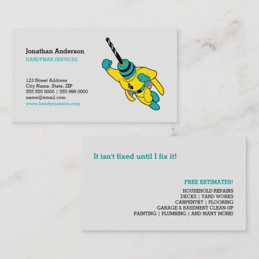 極度の便利屋のサービス業カード 名刺 (正面/裏面)