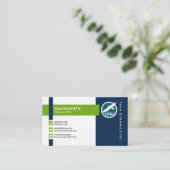 極度の創造的でスタイリッシュな緑ボタンはCEOを指します 名刺 (スタンド正面)