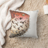 極度の大きいパッファーの魚の珊瑚かオレンジ20"枕 クッション (ブランケット)