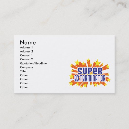 極度の害虫駆除業者 名刺 (正面)