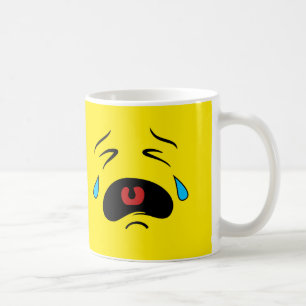極度の悲しい泣き叫びの顔Emoji コーヒーマグカップ