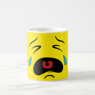 極度の悲しい泣き叫びの顔Emoji コーヒーマグカップ