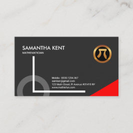 極度の明らかで赤い三角形の数学アイコン数学者 名刺