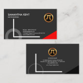 極度の明らかで赤い三角形の数学アイコン数学者 名刺 (正面/裏面)