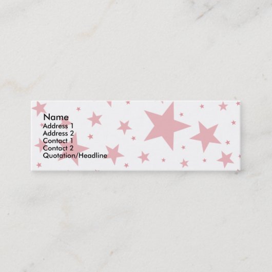 極度の星のプロフィールカード スキニー名刺 (正面)