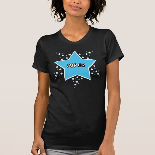 極度の星のワイシャツ-青および黒によって合われるワイシャツ Tシャツ (正面)