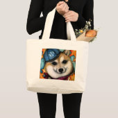極度の星の柴犬 ラージトートバッグ (正面(商品))