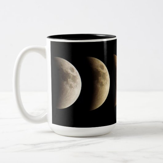 極度の月、血の月、月食2015年 ツートーンマグカップ (左)