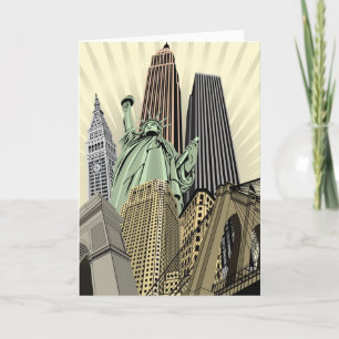 極度の様式化された都市景観NYC カード