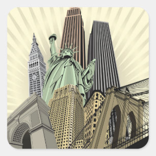 極度の様式化された都市景観NYC スクエアシール