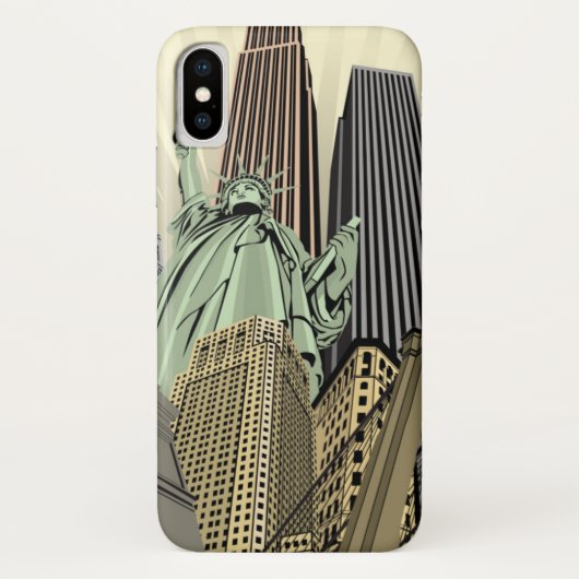 極度の様式化された都市景観NYC Case-Mate iPhoneケース (裏面)