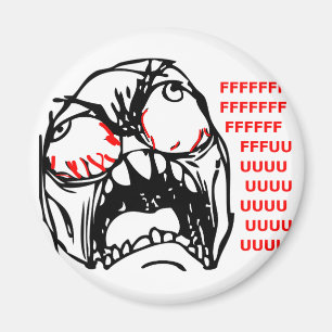 極度の激怒の顔のミームのrofl マグネット