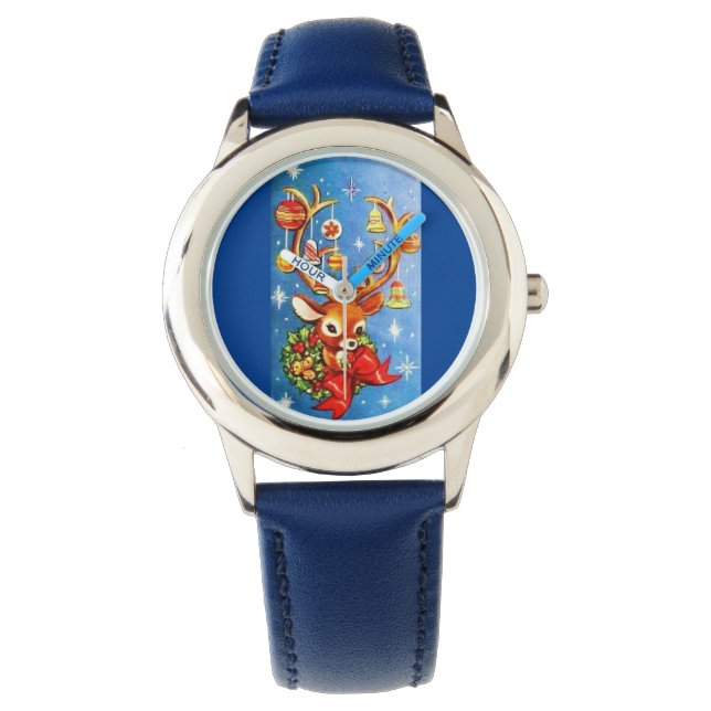 極度の甘いヴィンテージのクリスマスのトナカイ 腕時計 (正面)
