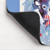 極度の甘いヴィンテージの青いトナカイのクリスマス マウスパッド (コーナー)