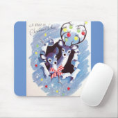 極度の甘いヴィンテージの青いトナカイのクリスマス マウスパッド (マウス)