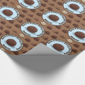 極度の甘く、ねばねばしたチョコレート誕生日の青 ラッピングペーパー (角)