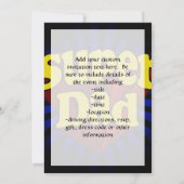 極度の赤くか黄色パパ、スーパーヒーローまたは青 招待状 (裏面)